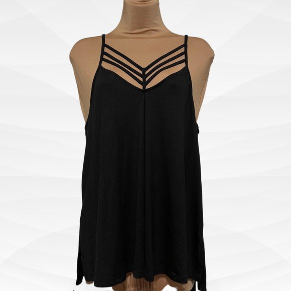Express Tops - NWT Express Cross-Bone Front Spaghetti Strap, Black, Size M